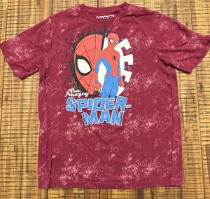 The Amazing Spider-Man Boys Marvel Size XL Graphic Print T-Shirt Red Tie-Dye EUC - Picture 1 of 10