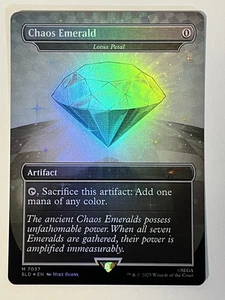 Secret Lair Sonic the Hedgehog White Chaos Emerald Foil Lotus Petal MTG 7037 NM - Picture 1 of 6