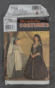 Simplicity Renaissance Medieval Costume Pattern 7756 Size N: Misses' 10,12,14 UC - Picture 1 of 2