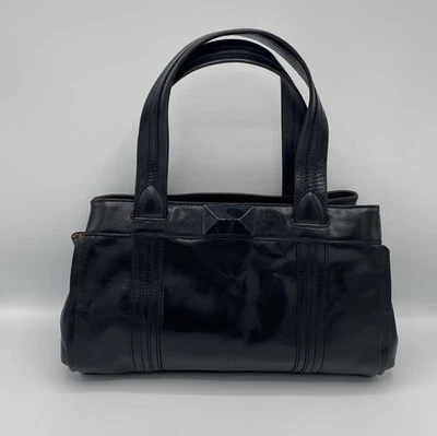 Bolso Cartera Clásico Kate Landry Cuero Negro - Increíble Forro Interior Foto 1 de 4