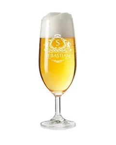 Bierglas Gravur Geschenk mit Name Biertulpe Geburtstag "Wappen" - Bild 1 von 6
