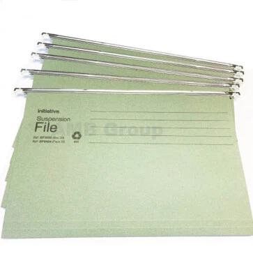 Green Hanging Suspension Files Tabs Insert Filing Cabinet Foolscap Or A4 Folders - Image 1 of 4
