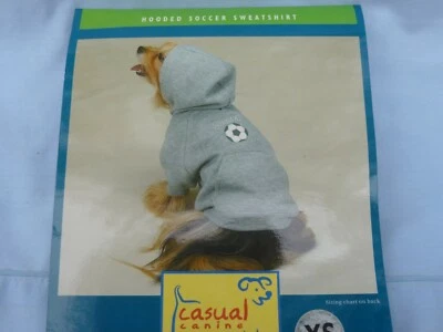 SUDADERA DE FÚTBOL CON CAPUCHA PERRO/mascota de CASUAL CANINE talla pequeña nueva en paquete gris Foto 1 de 4