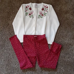 2003 Gymboree Girls Holiday Magic Sweater and Leggings Size 8 - Picture 1 of 7
