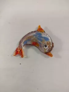 Fisch Dekor Kunstglas bemalte Details gesponnenes mundgeblasenes Glas - Bild 1 von 4