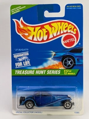 1996 Hot Wheels Treasure Hunt Series '37 Bugatti Limited Edition #12 of 12 Blue - Image 1 of 4