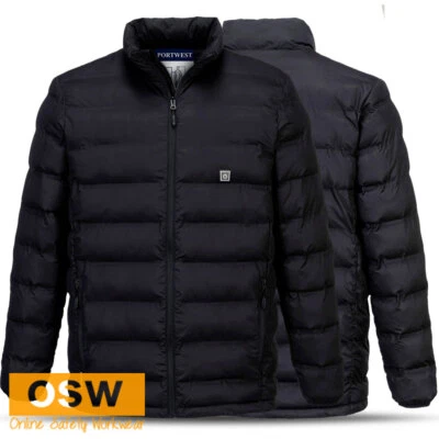 S547 - Unisex Black Battery Powered Ultrasonic Heated Tunnel Jacket - S~3XL - Image 1 of 3