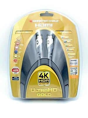 HDMI High Speed w/Ethernet Monster Cable 6 ft. 4K HDR Ultra HD Gold Premium - Image 1 of 2