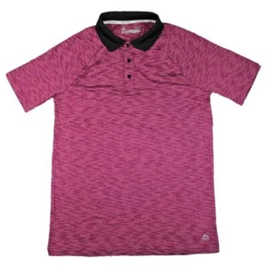 RBX Golf Mens M Performance Polo Shirt Short Sleeve Regular Fit Burgundy Stripe - Bild 1 von 7