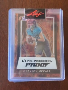2024 Leaf Pro Set Metallo Grayson McCall Proof 1/1 RC Rookie - Foto 1 di 1