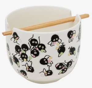 Studio Ghibli Spirited Away Soot Sprites Ramen Bowl And Chopsticks - Picture 1 of 3