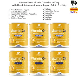 Nature’s Finest Vitamin C Powder 1000mg with Zinc & Selenium - Immune Support x6 - Picture 1 of 7