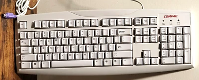Teclado con cable COMPAQ ~ 26-534 ~ PS/2. Probado y funciona - Blanco Foto 1 de 4