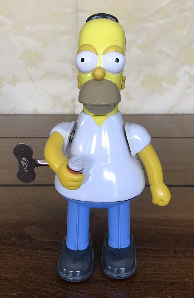 Rocket USA Homer Simpson Tin Wind up Toy Action Figure Simpsons 2002 Duff Beer