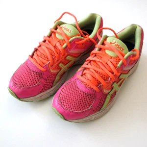 Women's Size 6 Asics Gel Contend 3 Running Shoes Neon Pink Orange Green - Picture 1 of 9
