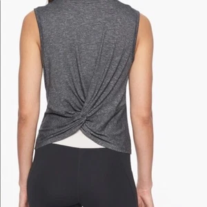 Athleta Twist Back Muscle Tank Crop Top Dark Heathered Gray #228922. Women Large - Picture 1 of 9
