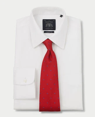 Savile Row Company Men's Classic Fit White Twill Non-Iron Formal Dress Shirts - Image 1 of 4