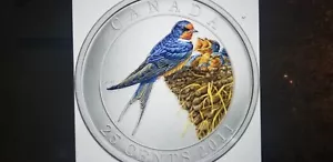 Canada 2011 Blue Barn Swallow Bird Series Unique Oversized Coloured 25 Cent. - Picture 1 of 2