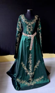 Traditional Vintage Green Bindalli Dress, Turkish Sultan Women's Costume - Picture 1 of 10