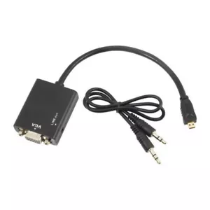 Micro HDMI (Type D) to VGA Video Converter Adapter with Audio - 1080p Full HD - Picture 1 of 1