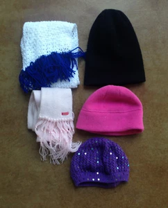 Assorted Junior Scarf and Beanie 5 Pcs/set  - Picture 1 of 1