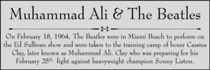 Muhammad Ali with The Beatles Custom Laser Engraved 2 x 6 inch Plaque FREE SHIP - Picture 1 of 1