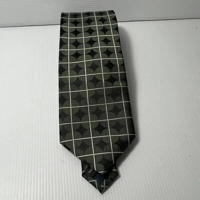 Corbata italiana Carlo Visconti Gold Label Collection hecha a mano verde negra Foto 1 de 4