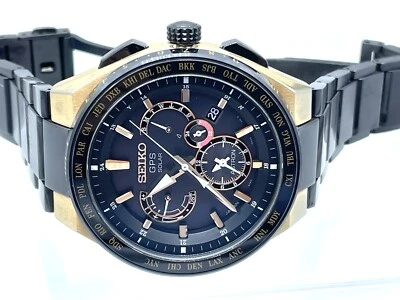 SEIKO ASTRON GPS Radio Wave Solar Men's Watch Gold case 8X53-0AV0-2 Excellent - Image 1 of 4