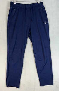 Pantaloni Asics Track Adulto Extra Large Blu Navy F P Allenamento Tasche Leggere - Foto 1 di 14