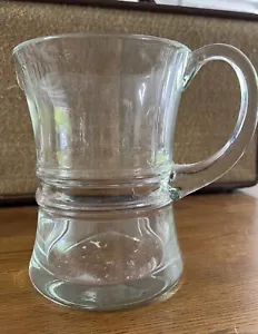 Colony Tall Ships Handled Pitcher Vintage Heavy Clear Glass Barware - Picture 1 of 3