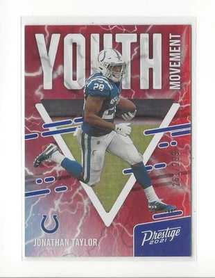 2021 Prestige Youth Movement Xtra Points Red #4 Jonathan Taylor Colts /299  - Image 1 of 2