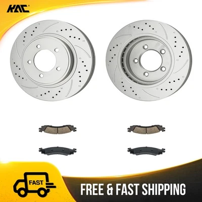 Kit de pastilhas de cerâmica rotor de freio dianteiro perfurado com fenda para 07-10 Sport Trac S-54143 - Imagem 1 de 4