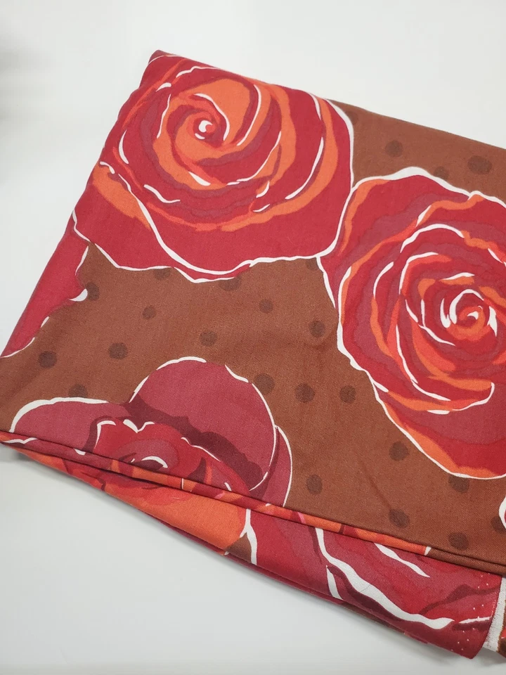 Valori Wells Fabric Olive Rose Brown Red Floral Westminister Sew Quilt ONE YARD  - Image 1 of 2