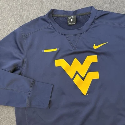 West Virginia Mountaineers Sweatshirt Men Medium Blue Nike Dri Fit Pullover NCAA - Image 1 of 4