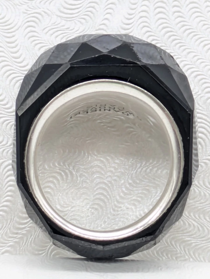Anel feminino prata 925 DANIEL SWAROVSKI NIRVANA cristal preto 18,1 g (EC3038159) - Imagem 1 de 4