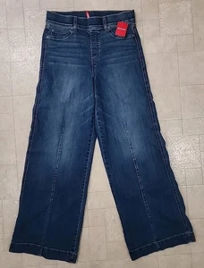 SPANX 20407R Seamed Front Wide Leg Jeans Womens Large Vintage Indigo Size L NWT - Picture 1 of 10