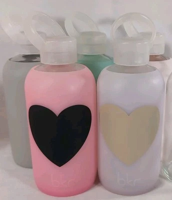 BKR LOVERS LOT 5 Bottles Heart Pink Blue White Bubble Holiday Water Bottles HTF - Image 1 of 4