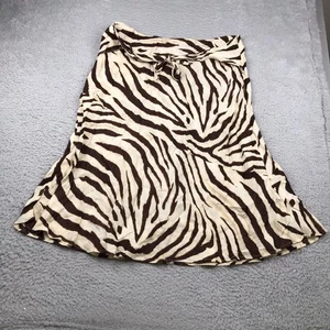 LRL Ralph Lauren Leinenrock Damen 16 Zebramuster Chambray Reißverschluss Taille zum Binden - Bild 1 von 13