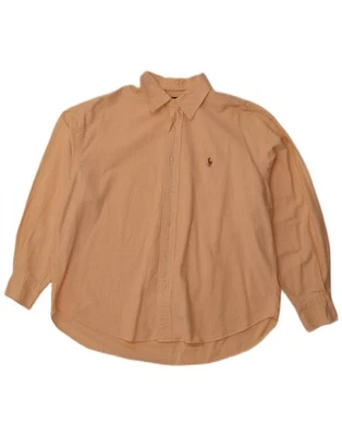 RALPH LAUREN Mens Shirt Medium Orange Striped Cotton AM05 - Image 1 of 3