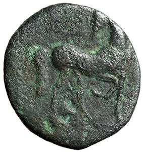 Zeugitania, Carthage 1 1/12 Shekels Second Punic War Issue "Tanit & Horse" Fine - Picture 1 of 5