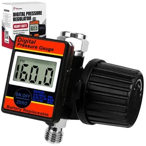 Regulador digital de presión de aire, válvula de flujo de aire de diafragma NPT de 1/4 pulgada hasta 16... - Imagen 1 de 8