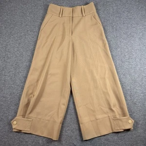 Pantalones See by Chloe para mujer 36 tiro alto pierna ancha lana corto dobladillo a presión - Imagen 1 de 13