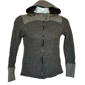 Chaqueta PrAna Kari Talla M Mujer Gris Con Capucha Cremallera Completa Mezcla Lana Bolsillos - Imagen 1 de 11