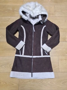 Womens Size 10 Y2K Vintage Brown Fur Hood Hooch Coat Afghan Jacket (40) - Picture 1 of 15