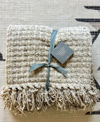 Restoration Hardware Throw Blanket Dune Heathered Braided Chenille 50” X 70” NWT - Image 1 of 3
