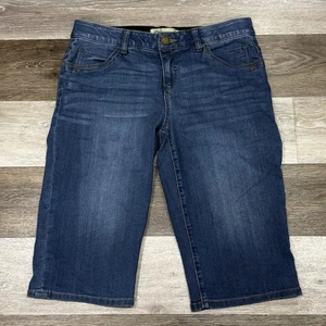 Democracy Ab Technology Denim Bermuda Shorts Womens Sz 6 Medium Wash Stretch EUC - Picture 1 of 8
