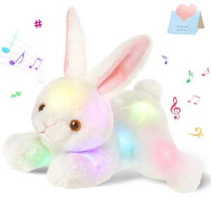 Light up Music Plush Bunny Rabbit Stuffed Animal Rabbit Plushie Toy Glow in T... - Picture 1 of 5