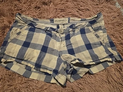 Pantalones cortos elásticos a cuadros AEROPOSTALE para mujer talla 7/8 Foto 1 de 4