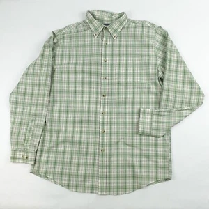 LL Bean Shirt Mens Extra Large Tall Green Plaid Long Sleeve Button Down - Picture 1 of 17