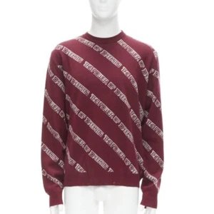 BALENCIAGA 2017 The Power Of Dreams burgundy red white sweater S - Picture 1 of 8